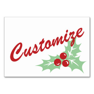 Candy Cane Holly | Retro aangepaste tabel Kaart