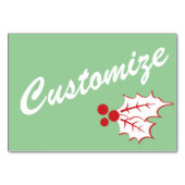 Candy Cane Holly | Retro Custom Table Kaart 3 x 5 (Achterkant)