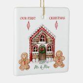 Candy Cane House Gingerbrood Kerstmis Keramisch Ornament (Rechts)