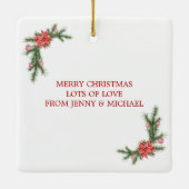 Candy Cane House Gingerbrood Kerstmis Keramisch Ornament (Achterkant)