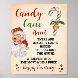Candy Cane Hunt Kerstmis spel teken Poster