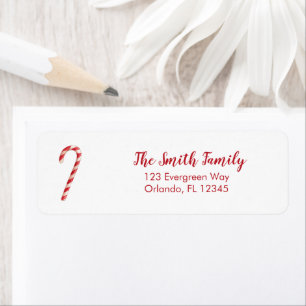 Candy Cane Illustratie Retouradreslabel Etiket