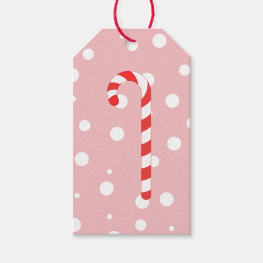 Candy Cane Illustration Classic Gift Labels Cadeaulabel (Voorkant)