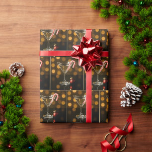 Candy Cane in een Kerst Martini Cadeaupapier