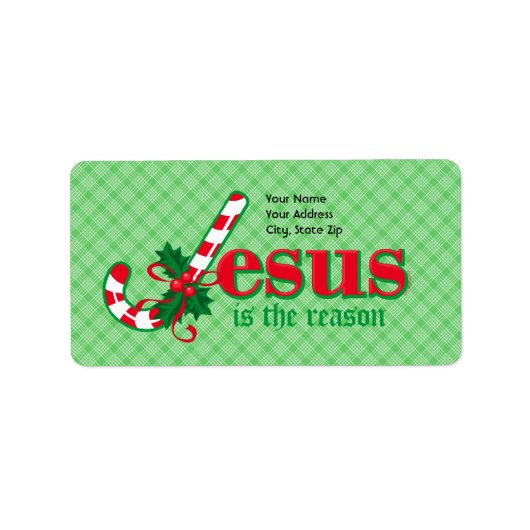Candy Cane Jesus Address Label (Voorkant)