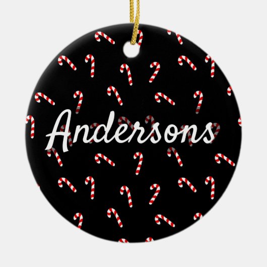 Candy Cane Keramisch Ornament (Voorkant)