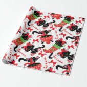 Candy Cane kerst met rode kruis Cadeaupapier (Uitgerold)