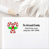 Candy Cane kerstfeestdag adres Etiket (Insitu)