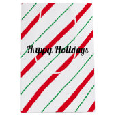 Candy Cane Kerstfeestdag Gift Bag Medium Cadeauzakje (Voorkant)