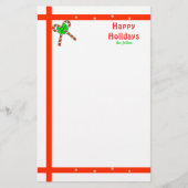 Candy Cane Kerstmis Briefpapier (Voorkant)