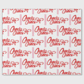 Candy Cane Kerstmis Cadeaupapier (Vlak)