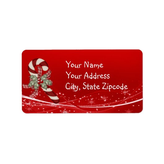 Candy Cane Kerstmis Etiket (Voorkant)