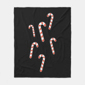 Candy Cane Kerstmis Fleece Deken (Voorkant)