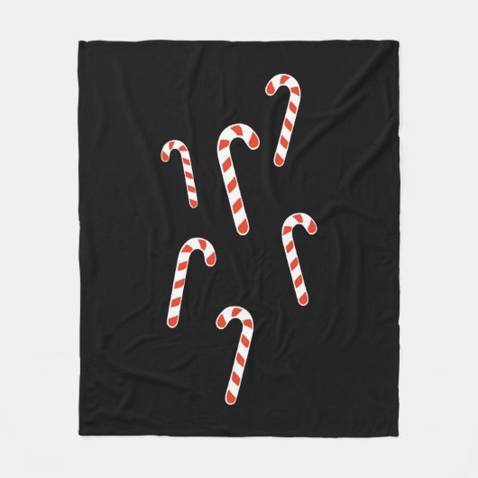 Candy Cane Kerstmis Fleece Deken (Voorkant)