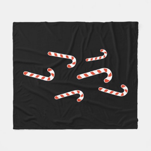 Candy Cane Kerstmis Fleece Deken (Voorkant (Horizontaal))