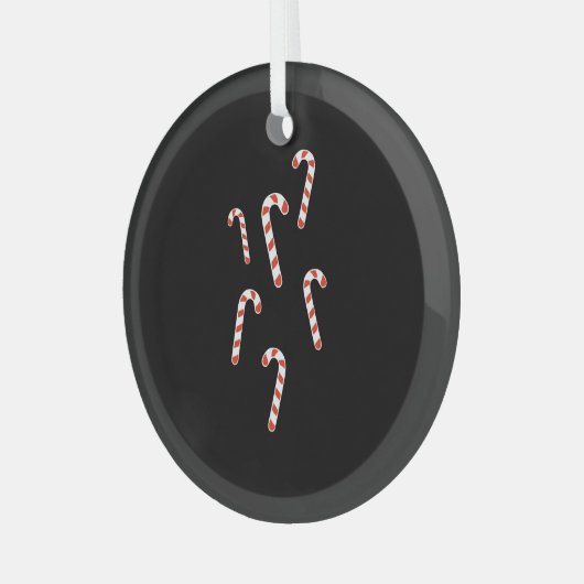 Candy Cane Kerstmis Glas Ornament (Voorkant links)