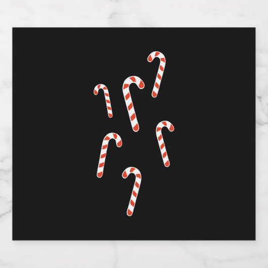 Candy Cane Kerstmis Sparkling Wijnetiket (Enkel label)