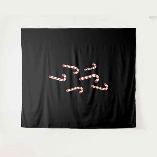 Candy Cane Kerstmis Wandkleed (Voorkant (horizontaal))