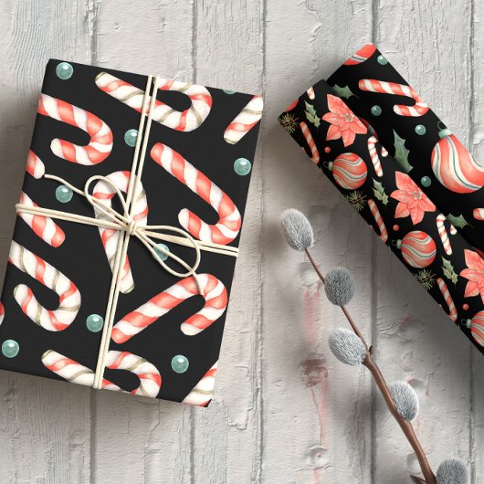 Candy Cane Kerstversiering rood en groen Inpakpapier Vel