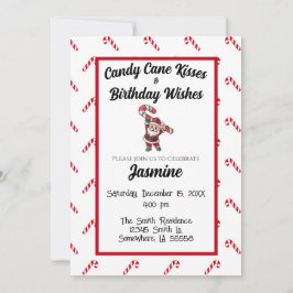 Candy Cane Kisses en Birthday Wishes Kaart