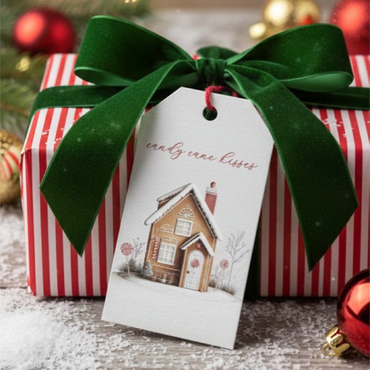 Candy Cane Kisses Gingerbread House Christmas Gift Cadeaulabel