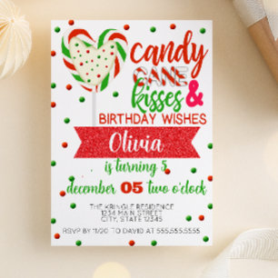Candy Cane Kusjes Verjaardagswensen Feest Kaart