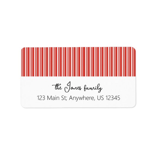 Candy Cane Large Retour Adres Labels (Voorkant)