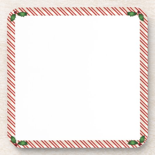 Candy Cane Lijst Cork Onderzetter (Voorkant)