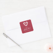 Candy Cane Love Vierkante Sticker (Envelop)