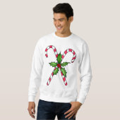Candy Cane Mannen Sweatshirt (Voorkant volledig)