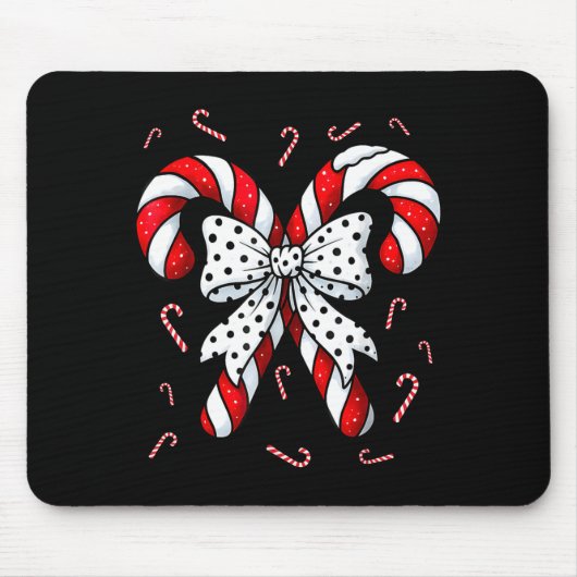 Candy Cane Merry And Bright Red And White Candy Co Muismat (Voorkant)