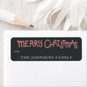 Candy Cane Merry Christmas Gift Label (Insitu)