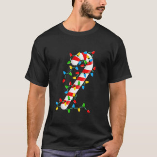 Candy Cane Merry en Bright kerstlampjes Snoep T-shirt
