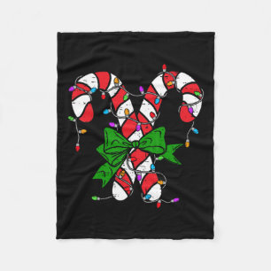 Candy Cane Merry en felle kerstverlichting Mannen Fleece Deken