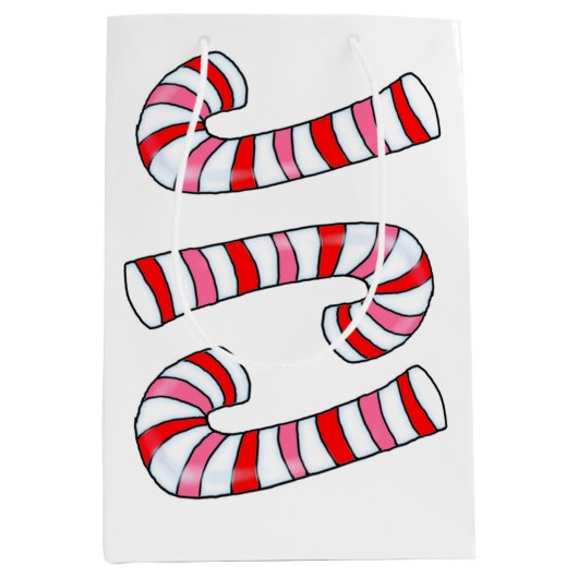 Candy Cane Merry kerstcadeaus Medium Cadeauzakje (Voorkant)