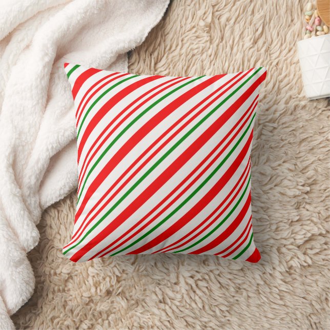 Candy Cane met kerstrode strepen Kussen (Deken)