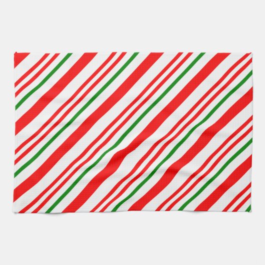 Candy Cane met kerstrode strepen Theedoek (Horizontaal)