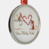 Candy Cane Mice Metalen Ornament (Rechts)