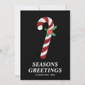 Candy Cane Modern Bold Custom Kerstmis Feestdagenkaart (Voorkant)