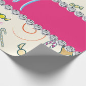 Candy Cane Monogram Cadeaupapier (Hoek)