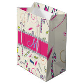 Candy Cane Monogram Medium Cadeauzakje (Achterkant Gekanteld)