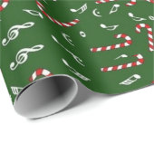 Candy Cane Music Cadeaupapier (Rol Hoek)