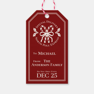 Candy Cane North Pole Express Special Delivery Cadeaulabel