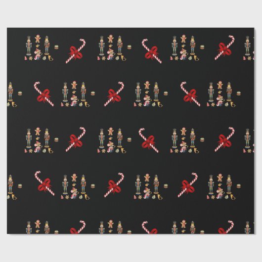 Candy Cane Nutcracker Suite Wrapping Paper Cadeaupapier (Vlak)