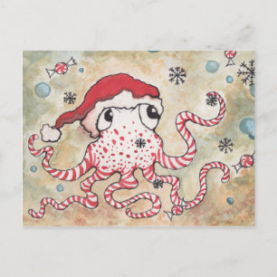 Candy Cane Octopus Briefkaart