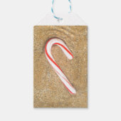 Candy Cane op het strand Cadeaulabel (Voorkant)