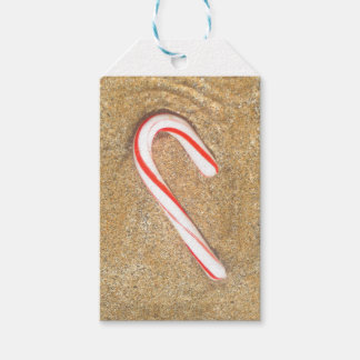 Candy Cane op het strand Cadeaulabel
