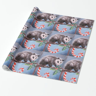 Candy Cane Opossum inpakpapier