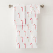 Candy Cane Painting Pattern Bath Towel Set Bad Handdoek (Insitu)