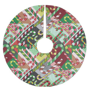 Candy Cane Patchwork Patroon Kerstboom Rok